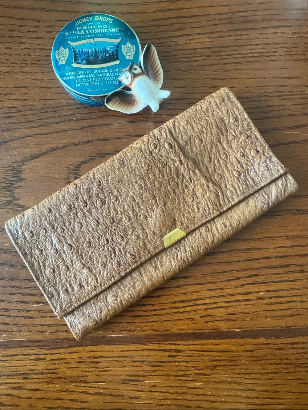 NEW Handmade Ostrich Leather Wallet African Ethnic Ndebele Tribe Zimbabwe